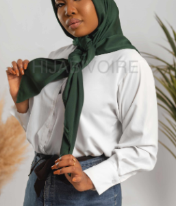Hijab matte satin forêt